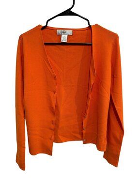 Kikit Maurice Sasson Orange Button Up Cardigan Sweater Sz Small